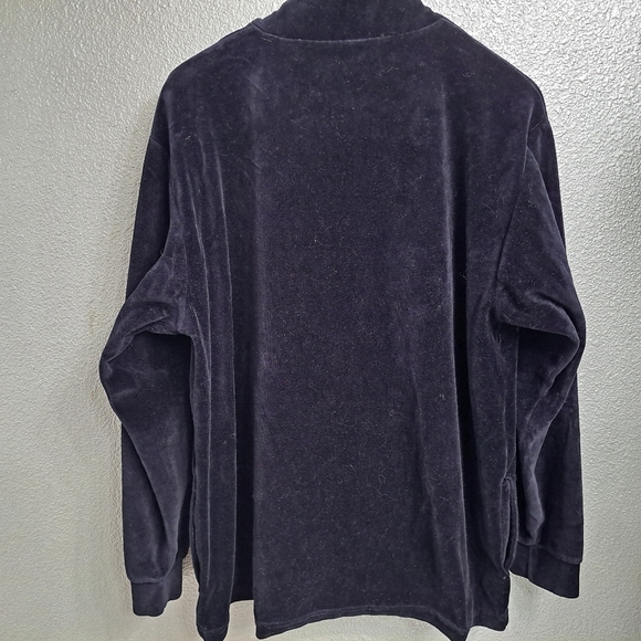 Vintage Blue Velvet Mock Neck Track Jacket Size XXXL - Picture 6 of 10